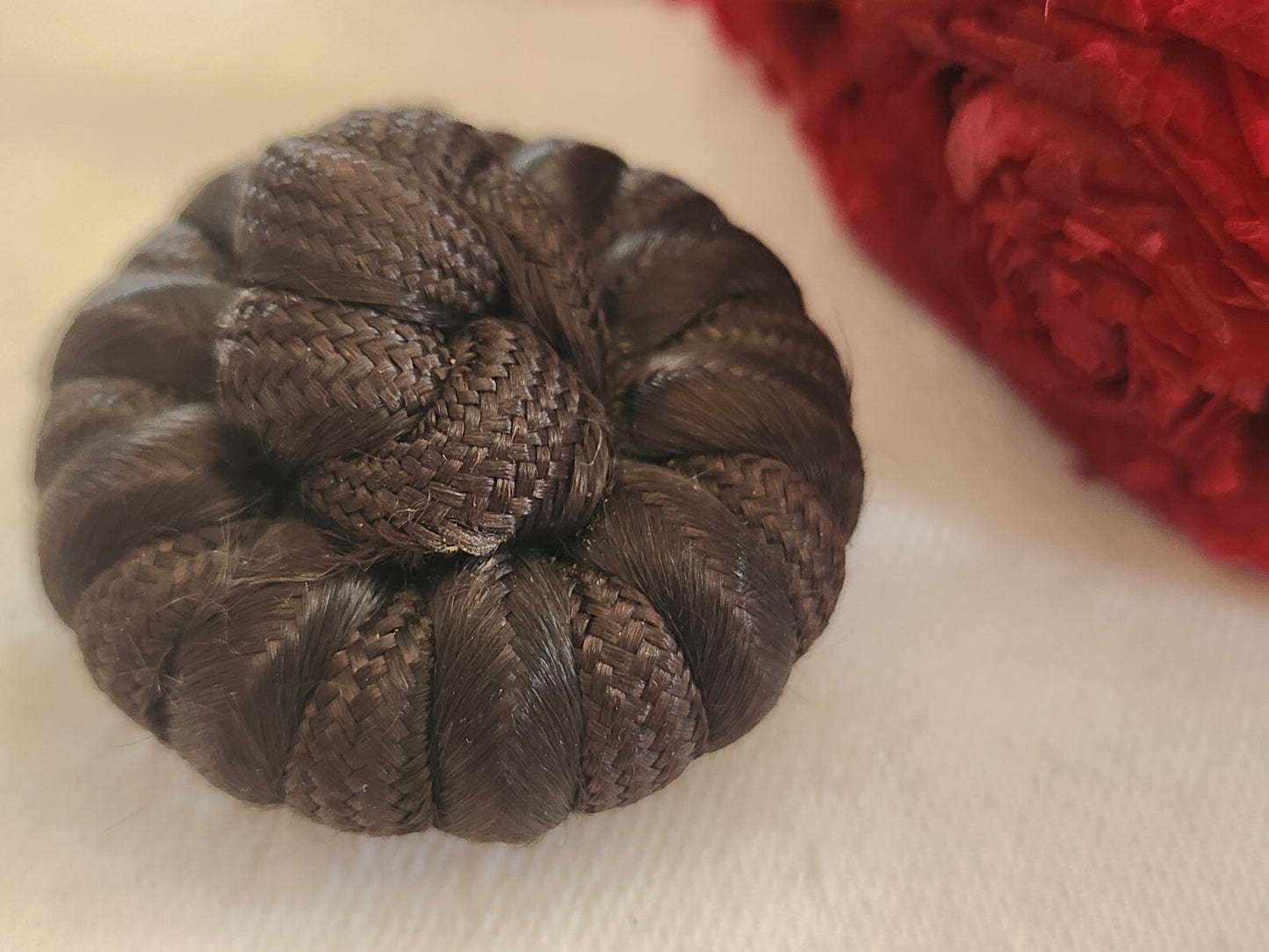 Haute couture gros bouton vintage marron passementerie 3,4 cm ref 206