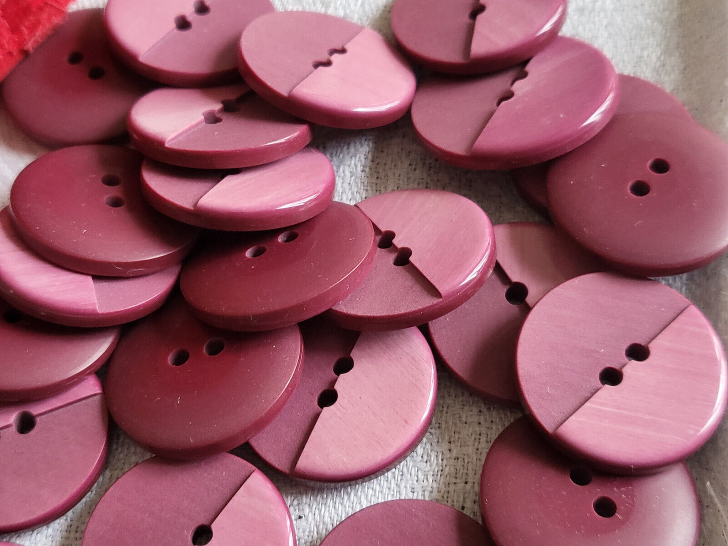 Lot 10 boutons vintage rose contraste mat lumineux 2,2 cm ref 5559