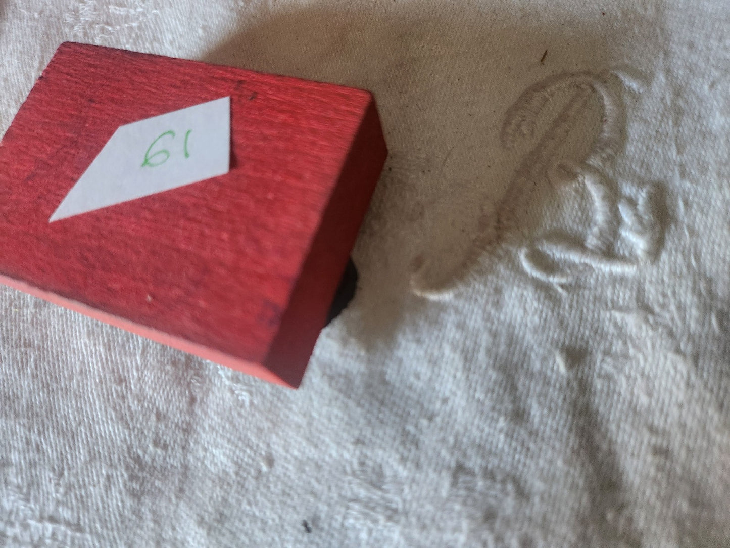 Tampon ancien paon roue vintage ecole scolaire collection n°61-2