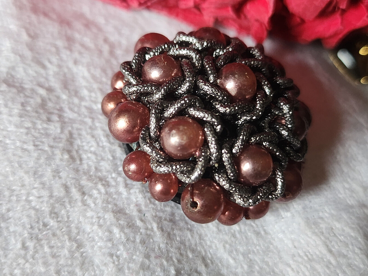 Bouton vintage parurier haute couture pourtour perlé 2,9 cm ref 5719