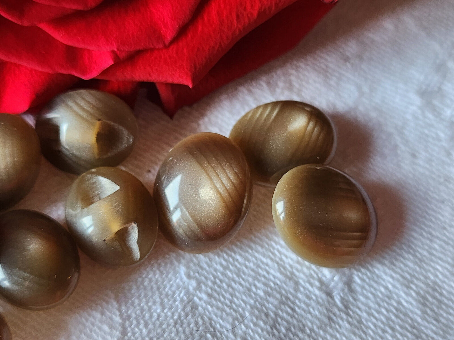 Lot 15 boutons vintage pied marron panaché 1 / 1,2 et 1,1 / 1,4 (3) ref 1967