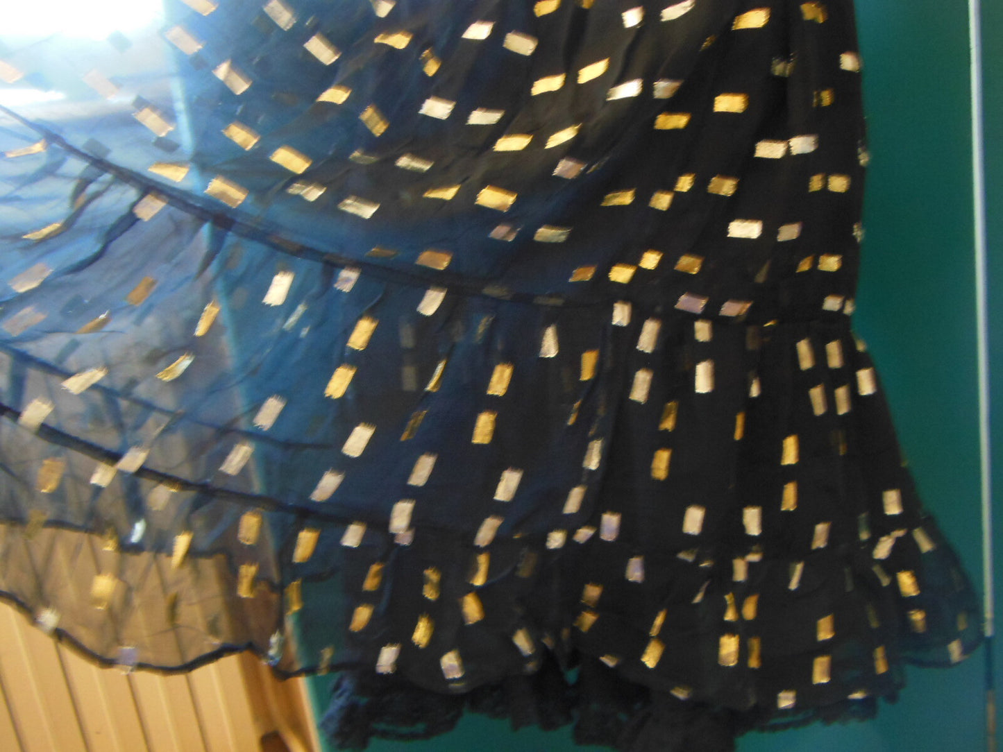 Pur vintage jupon réversible voilage noir année 60/70 petite taille 36 B1