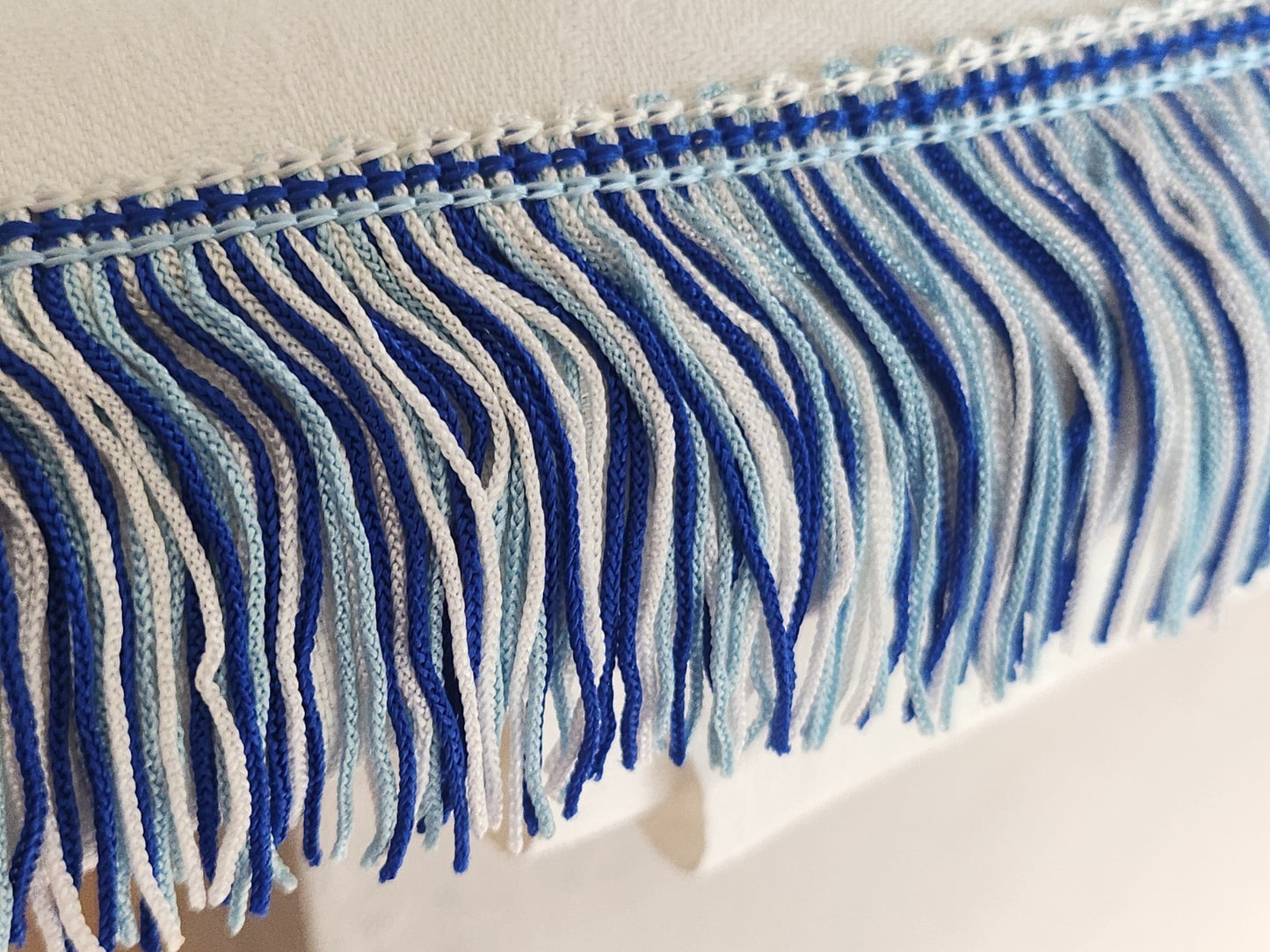 Galon vintage camaieu beu franges large 19 m 50 en 2 coupons sur 5 cm A5