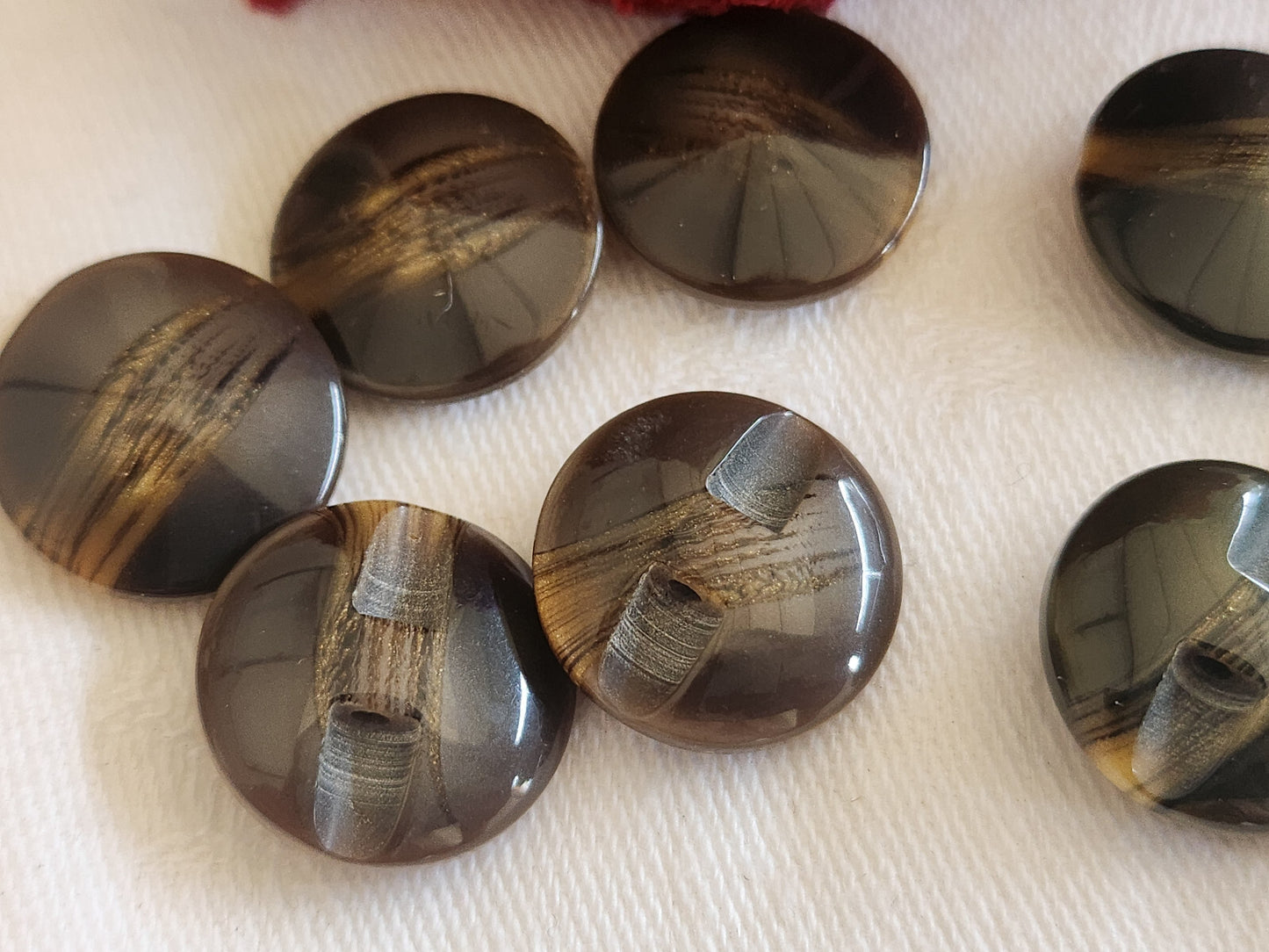 Lot 10 boutons vintage scintillants 2 series pied 1,8 cm ref 837