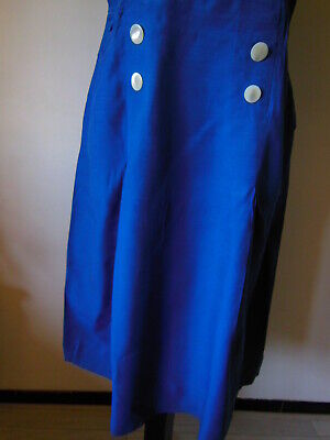 Ancienne robe bleu bouton nacre  sympa patron reconstitution taille 40? 42?  B2