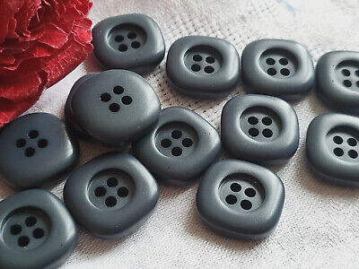 Lot 12 boutons vintage gris/ bleu mat diamètre 1,7 cm ref 397 cm ref 395