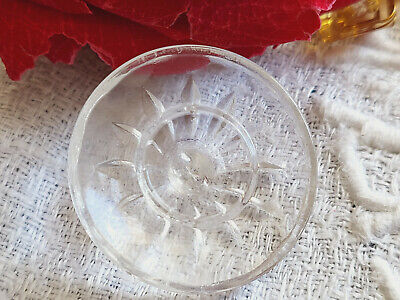 Gros bouton ancien en verre transparent possibilité de le strasser 2,8 cm  D12H