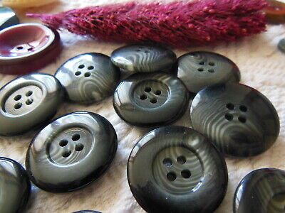 Lot 6 boutons vintage gris camaïeu lumineux diamètre 2,4 cm ref 915