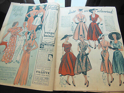 Mode du jour 1952 n°343 robes diner au restaurant robe toile patron