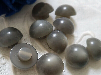 Lot 10 boutons vintage gris demi sphere à pied diamètre 1,3 cm ref 5193