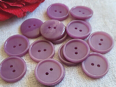 Lot 15 boutons vintage violet jolis 2 trous  diamètre 1,7 cm ref 1659