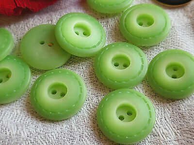 Lot 10 boutons vintage vert pourtour effet couture 1,7 cm ref 153