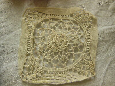 Application ancienne incrustation dentelle crochet grosse carré 12 sur 12 T1-19