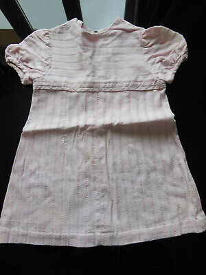 Robe ancienne grande poupée enfant rose dentelle vintage à nettoyer B1