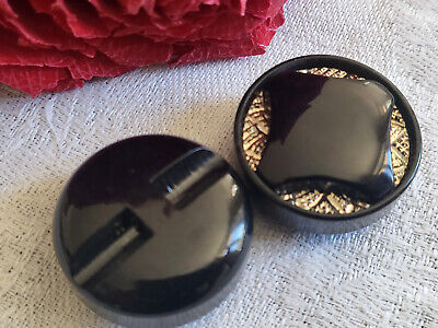 Duo boutons superbe vintage épais argenté pied collection 2,4 cm ref 306