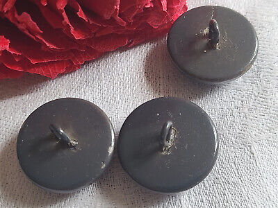 Trio boutons vintage gris lumineux imitation cuir pied 2,1 cm ref 2638