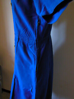 Ancienne robe bleu bouton nacre  sympa patron reconstitution taille 40? 42?  B2