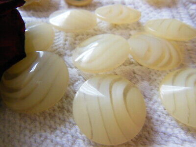 Lot 6 boutons vintage à pied  vague blanche transparent à pied  2, cm ref  3114