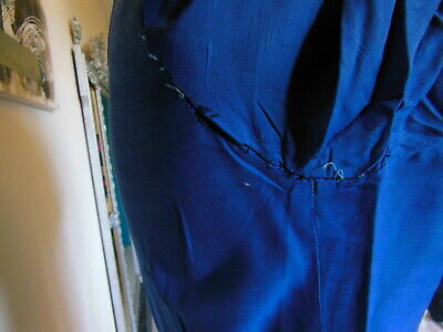 Ancienne robe bleu bouton nacre  sympa patron reconstitution taille 40? 42?  B2