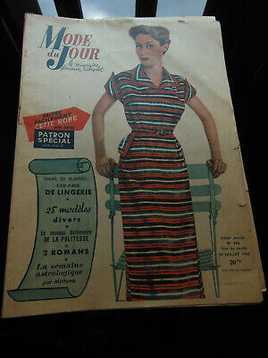 Mode du jour 1952 n°343 robes diner au restaurant robe toile patron