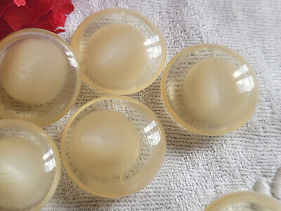 Lot 7 boutons vintage crème transparent demi sphère pied 1,9 cm  ref 861