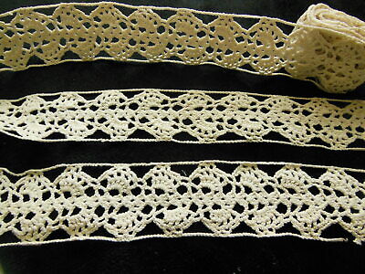 Dentelle  ancienne au crochet bas jupon 2 mètres 45 sur3,5 cm  T2-19