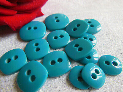 Lot 15 boutons vintage bleu canard panaché 1,3 cm et 1,7 et  2,1 cm ref 201