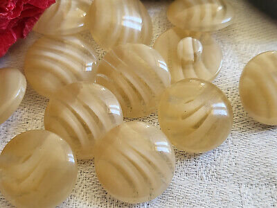 Lot 11 boutons vintage crème transparent sur pied diamètre: 1,4 cm ref 5660