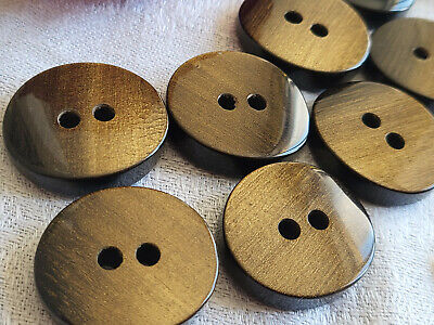 Lot 6 Boutons vintage gros ovale noir reflet or épais 2,3 sur 2,5 cm ref 4862