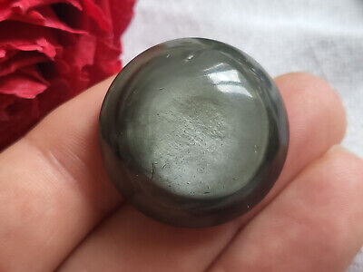 Gros bouton ancien demi sphere gris bombé 2,9 cm vintage D14R