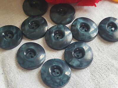Lot 10  boutons vintage bleu  moucheté diamètre 1,8 cm ref 888