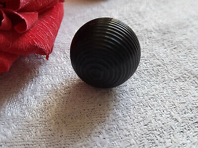 Bouton ancien boule spirale noire collection 1,8 cm D15R