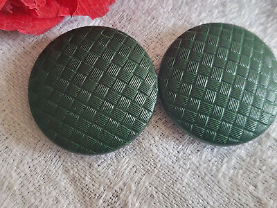 Duo boutons anciens en bois vert damas état neuf 2,6 cm à pied D16G