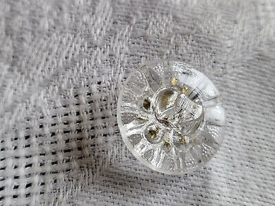 Bouton ancien en verre avec strass rouge blanc  1,7 cm D17D