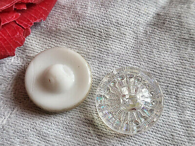 Duo boutons ancien en verre mordoré diamètre 1,7 cm G9I