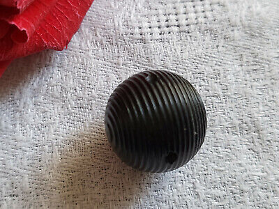 Bouton ancien boule spirale noire collection 1,8 cm D15R