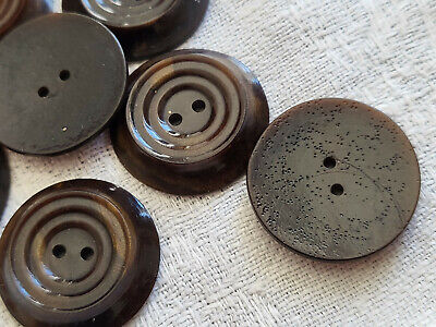 Lot 10 boutons anciens art deco marron jaspé reflet cuivré 2,1 cm ref 1937
