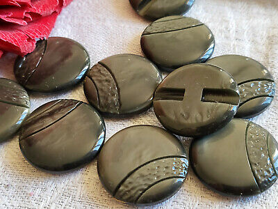 Lot 6 boutons vintage gris une demi face à motif pied 2,2 cm ref 5465