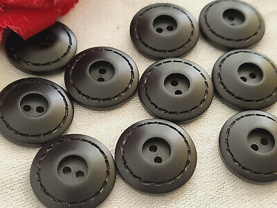 Lot 10 boutons vintage noir pourtour style couture diamètre 1,7 cm ref 171