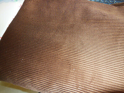 Grand coupon  tissu vintage velours large trame marron 1 mètre 60 sur 1 m 45 B6