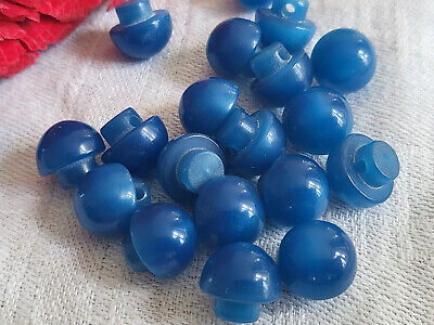 Lot 18 mini boutons vintage bleu demi sphère à pied diamètre 0,9 cm ref 890