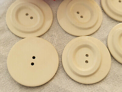 lot 6 enormes boutons vintage creme travaillés 3,6 cm gilet manteaux ref 4623