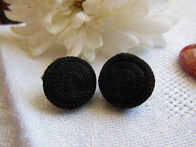 Duo boutons vintage résine petit avec passementerie noir collection 1,5 cm D14A