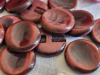 Lot 6 gros boutons vintage marron rose à ^pied diamètre 2,2 cm ref 5436