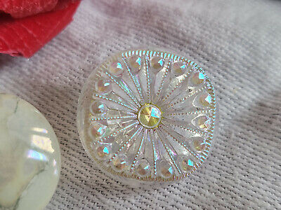 Duo boutons ancien en verre mordoré diamètre 1,7 cm G9I