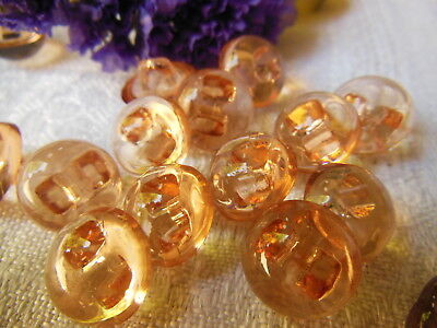 Lot 10 boutons vintage grelot à pied 1,2 cm transparent rose ref 145