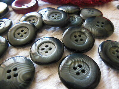 Lot 6 boutons vintage gris camaïeu lumineux diamètre 2,4 cm ref 915