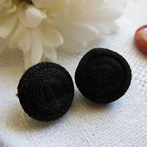 Duo boutons vintage résine petit avec passementerie noir collection 1,5 cm D14A