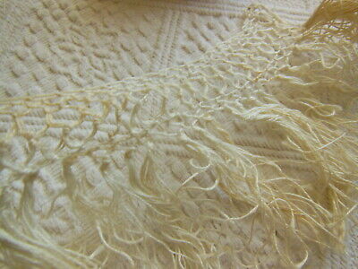 Dentelle ancienne a frange bas rideau  36 cm  sur 13 cm T3-41