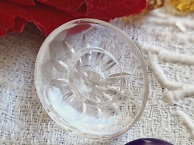 Gros bouton ancien en verre transparent possibilité de le strasser 2,8 cm  D12H